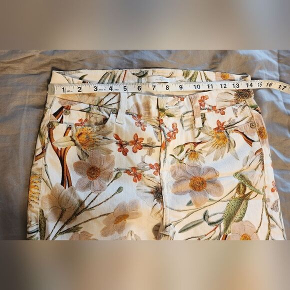 7 For All Mankind Floral Print Ankle Skinny Jeans size 28 - Picture 4 of 10